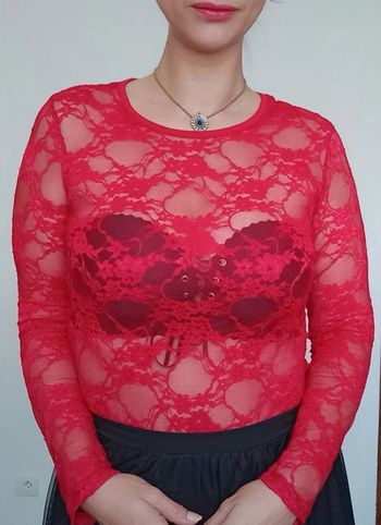 Haut dentelle rouge sexychic taille unique