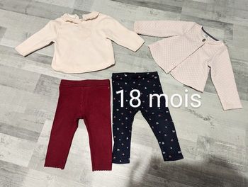 Lot de 2 pantalons, une veste et un pull Obaibi 18 mois bon état