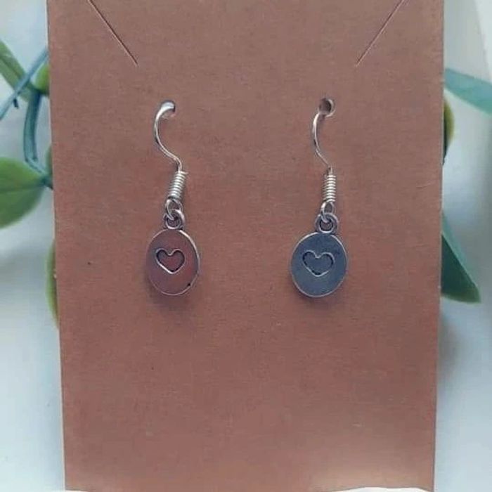 Boucles d'oreilles rond coeur