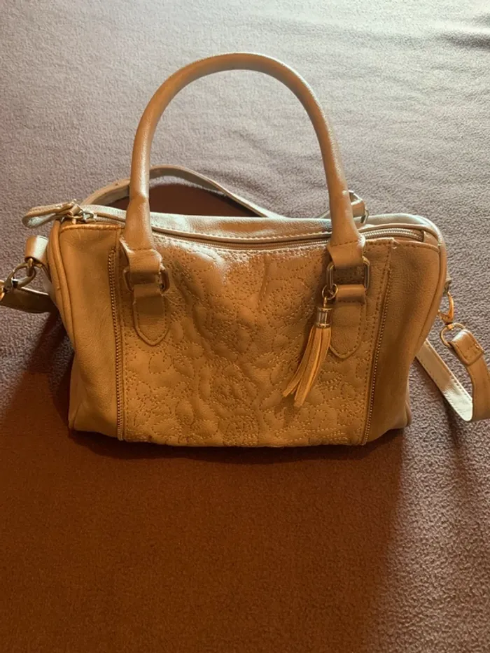 Sac à main beige