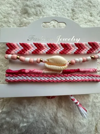Lot bracelets brésilien rose coquillage