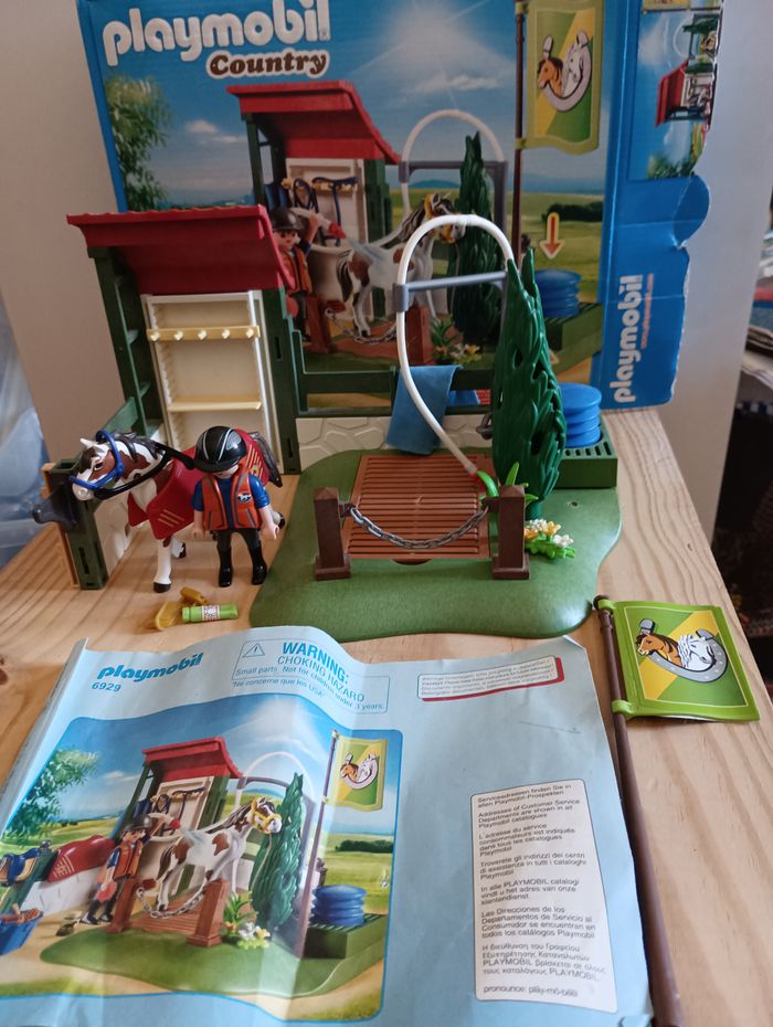 Playmobil 6929 avec boîte Box de lavage pour chevaux