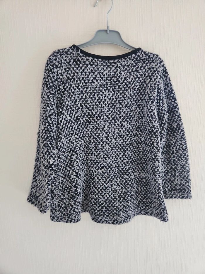 Pull doux noir et blanc détail fermeture éclair aux épaules 6 ans - photo numéro 7