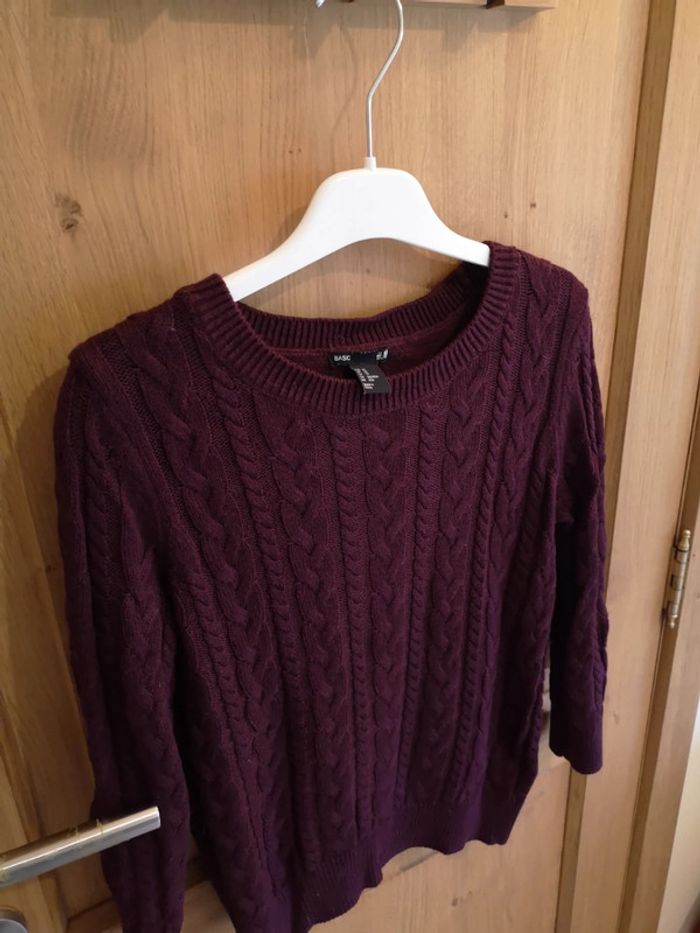 Pull court H&M en bordeaux xs - photo numéro 2