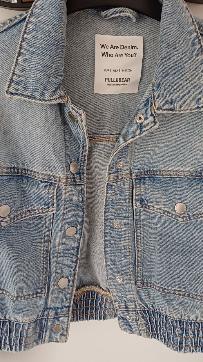 Veste en jeans bleu clair Pull&Bear - photo numéro 3