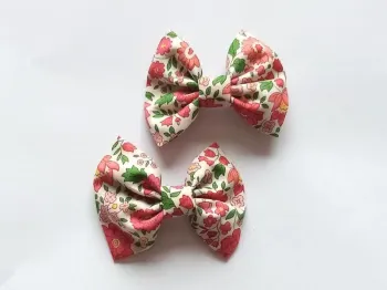 Lot de 2 barrettes pinces liberty fleuri