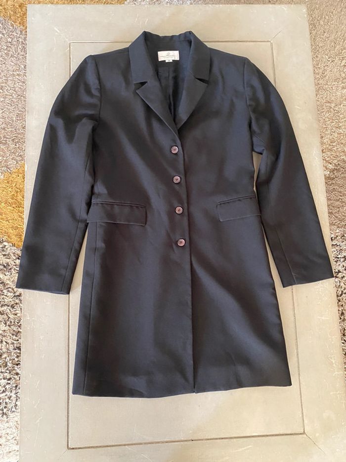 Veste blazer long 3/4 noir camaïeu taille 38 - photo numéro 8