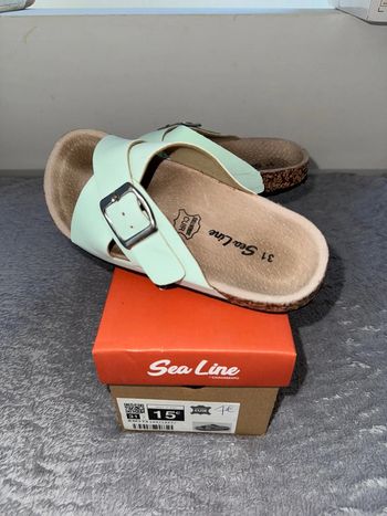 Sandales d’été Chaussexpo 31 TBE vert d’eau