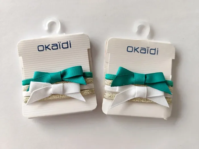 Lot élastiques Okaïdi fille vert blanc neuf