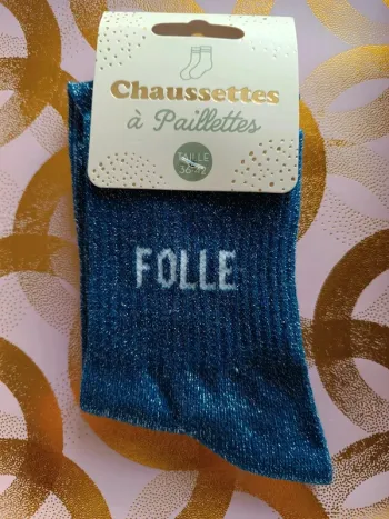 Chaussette à paillettes message