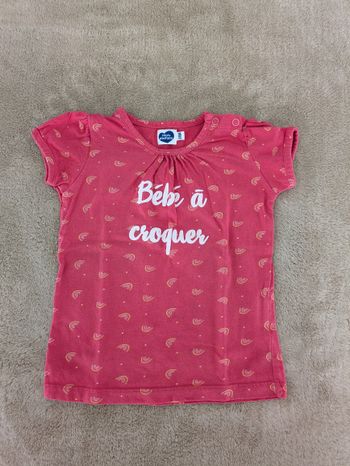 T-shirt Rose "Bébé à Croquer" Mots d'enfants