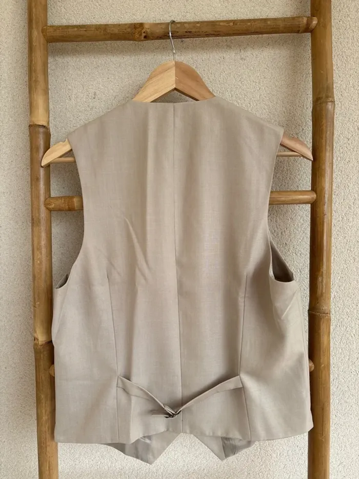 Gilet de costume beige crème Brice taille S - photo numéro 4