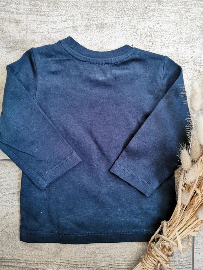 🌺Très joli Teeshirt manches longue bleu marine 6mois - photo numéro 6