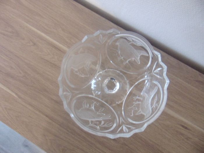 Coupe en cristal taillé – Décor d’oiseaux – Style Art déco / Inspiration Lalique - photo numéro 2