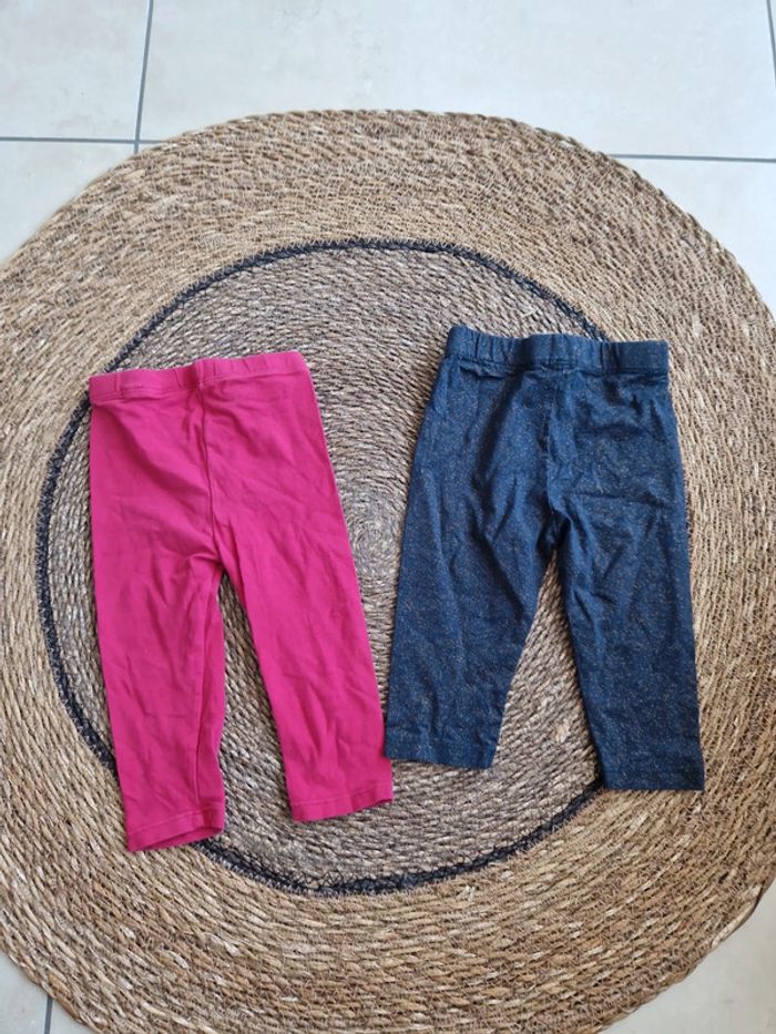 Joli lot de 2 leggings taille 12 mois - photo numéro 2