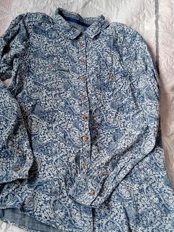 Chemisier motif arabesques bleue femme M springfield