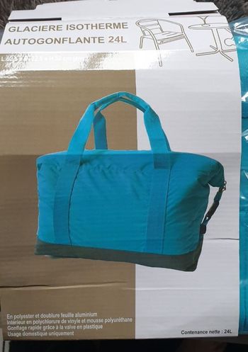 Grand sac glacière isotherme autogonflante 24l neuf emballé