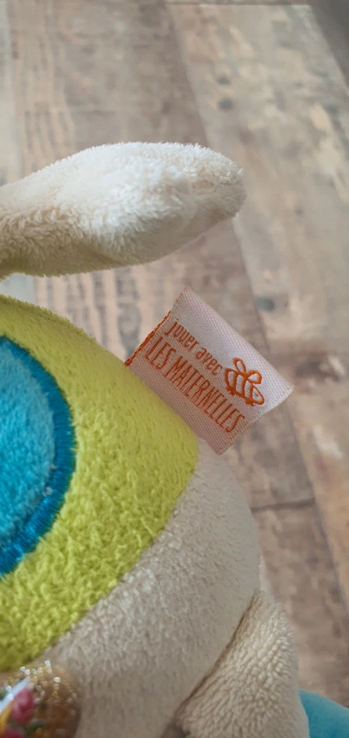 Peluche ours musical vert bleu et blanc Jouer avec les Maternelles - photo numéro 3