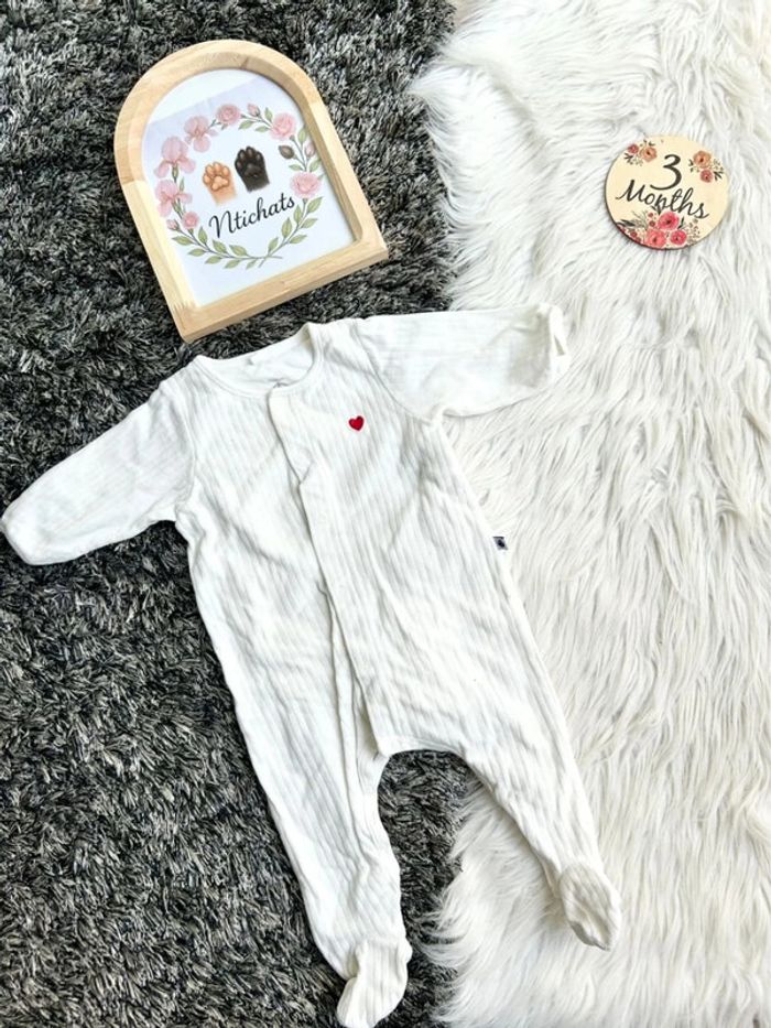 Bodyjama unisexe en velours - petit bateau - 3 mois