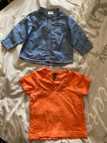 2 vêtements 9 mois chemise type shirt