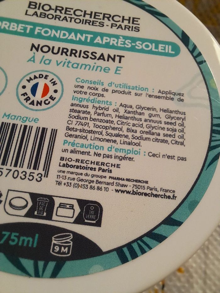 Sorbet apres-soleil - photo numéro 2