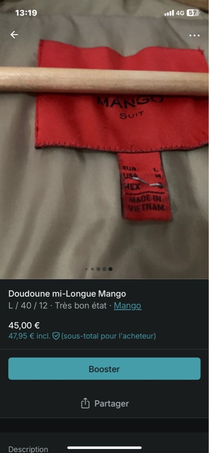 Doudoune mango
