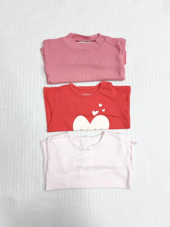 Lot de 3 tee-shirts manches longues 74 cm
