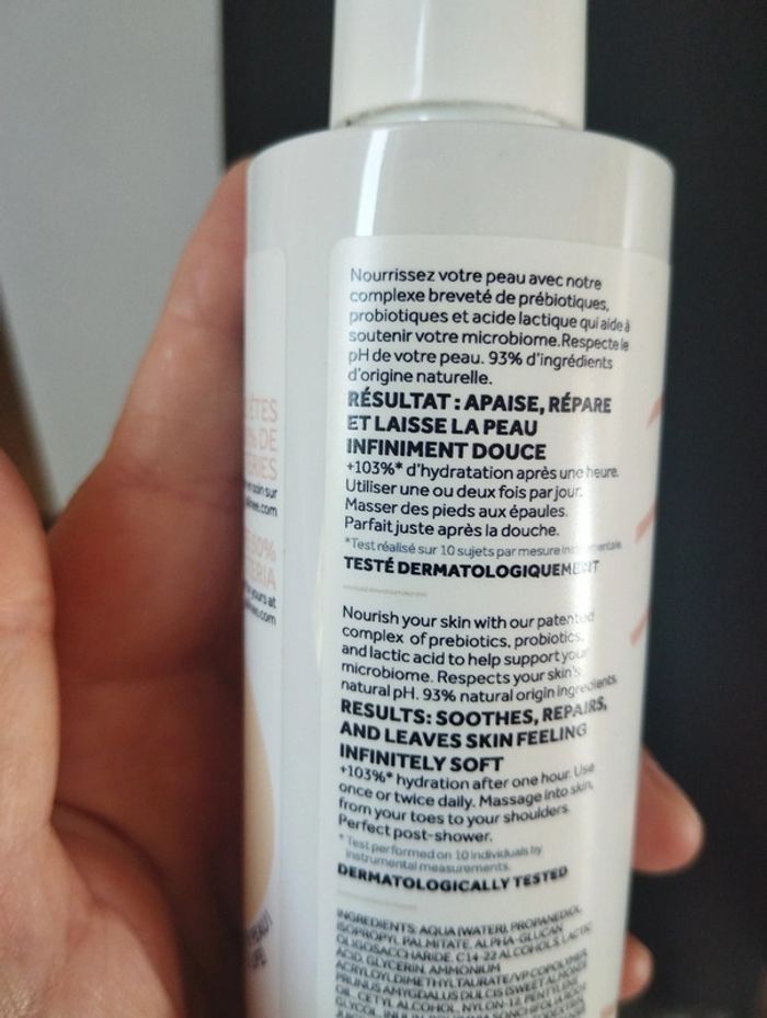 Lait corps peau sèche prébiotique et postbiotique - photo numéro 3
