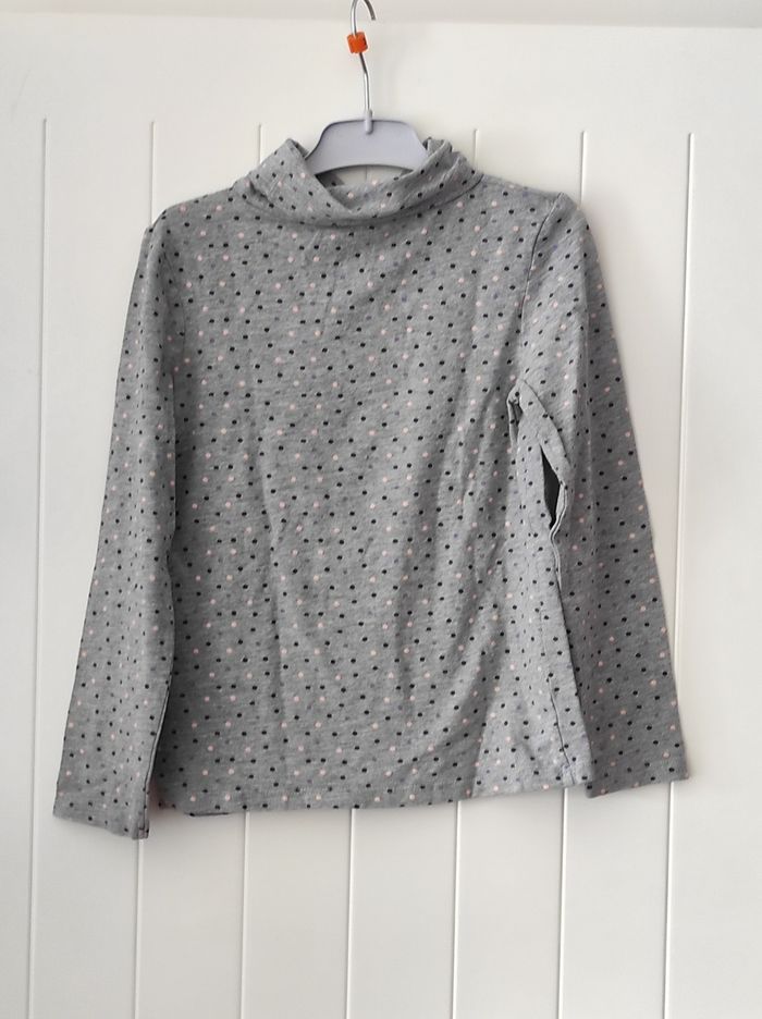 Sous-pull fille 6 ans – motif à pois - photo numéro 4