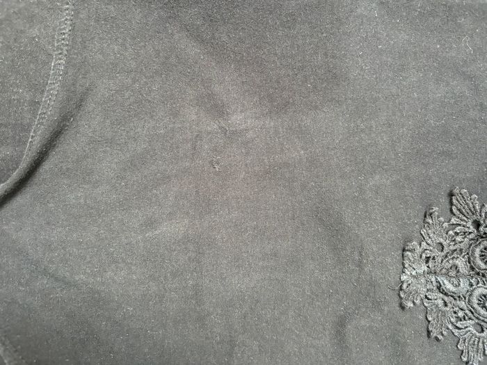 Body noir décolleté en dentelle et lacets avec bretelles au dos croisées XS - photo numéro 4