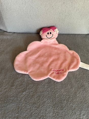 Doudou plat Madame Câlin nuage rose fleurs Baby To Love Monsieur Madame