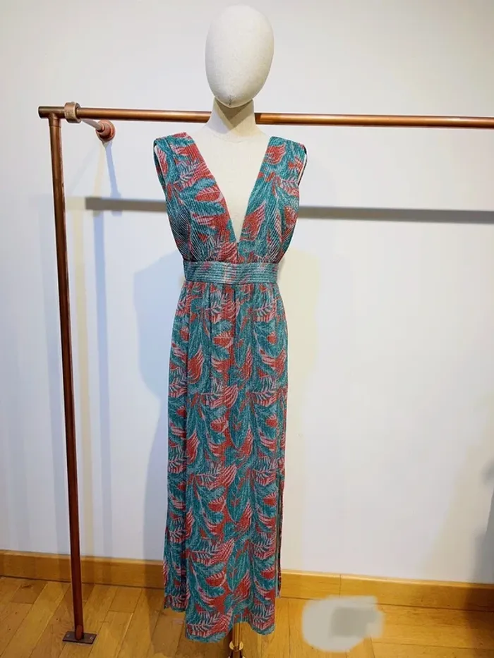 Robe longue fleur été dos nu