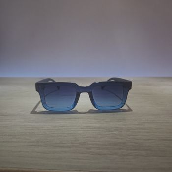 Lunettes de Soleil Noirs Bleu - Y2K Vintage 90s-2000s - Unisexe Sunglasses - Verres teintés noir bleuté
