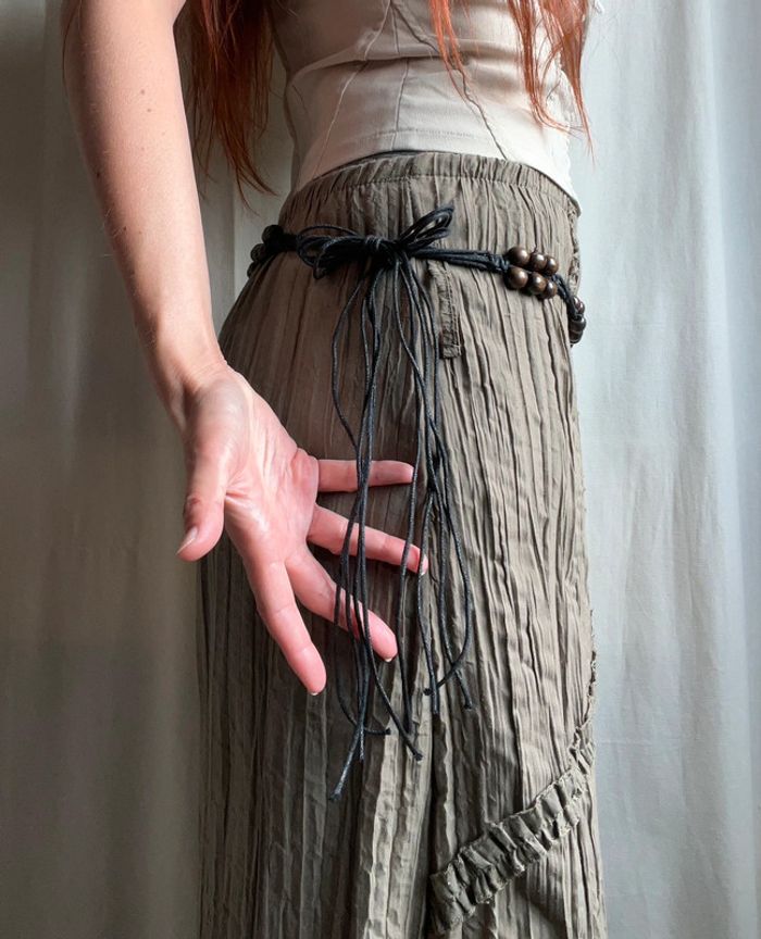 Ceinture de taille perles coeurs bois y2k trending - Taille ajustable - photo numéro 7
