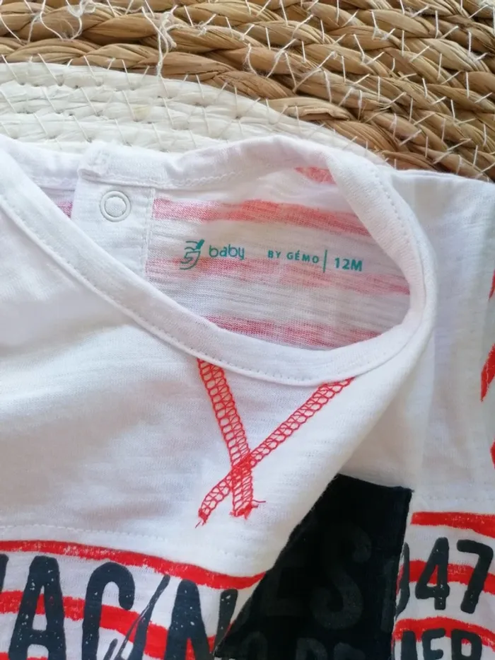 Tee-shirt manches courtes à rayures - Gémo - 12 mois - photo numéro 2
