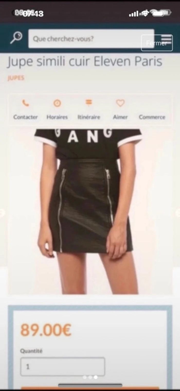 Jupe simili cuir eleven paris taille L - photo numéro 8