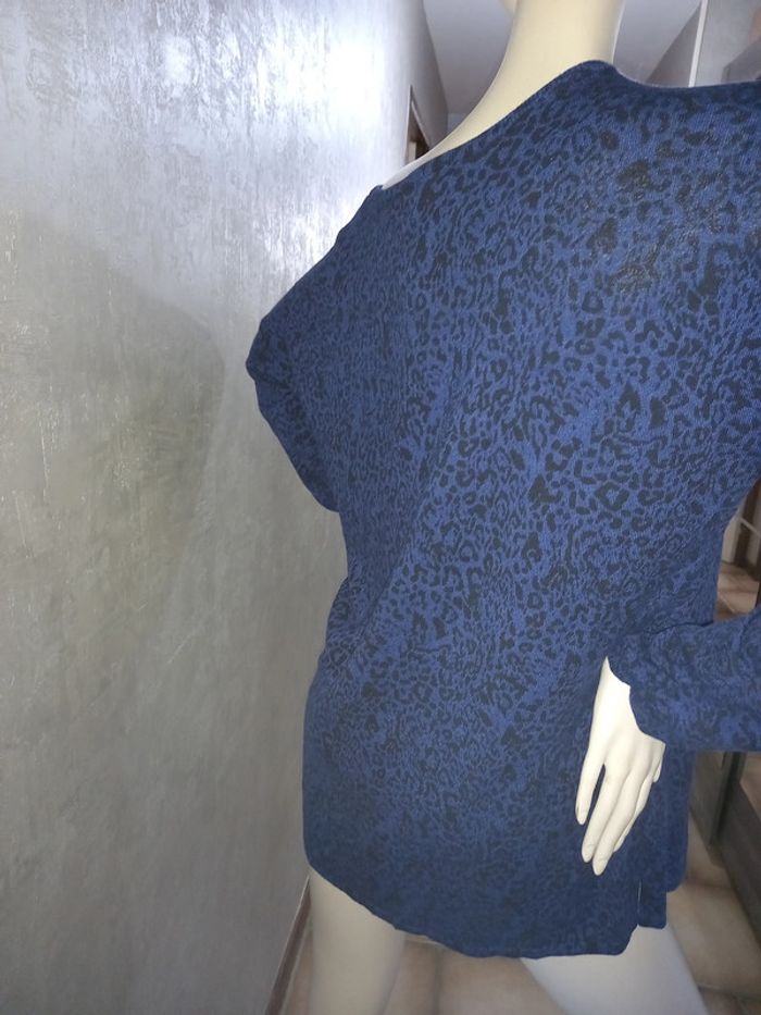 pull léopard bleu et noir in extenso taille 46 - photo numéro 2