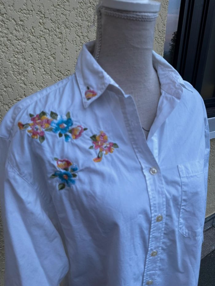 🌸 Chemise Kenzo blanche brodée – Taille M 🌸 - photo numéro 4