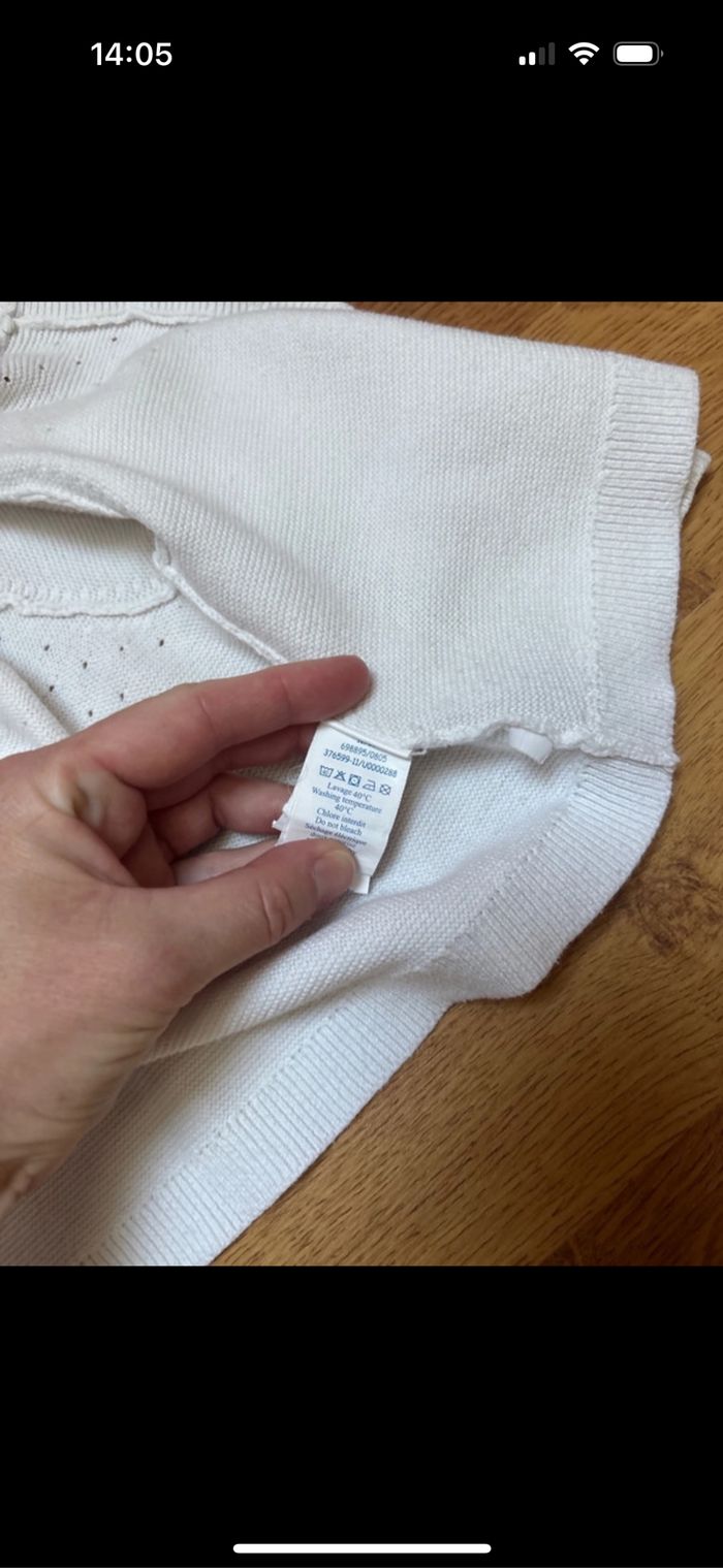 Gilet blanc bébé fille obaibi 12 mois - photo numéro 8