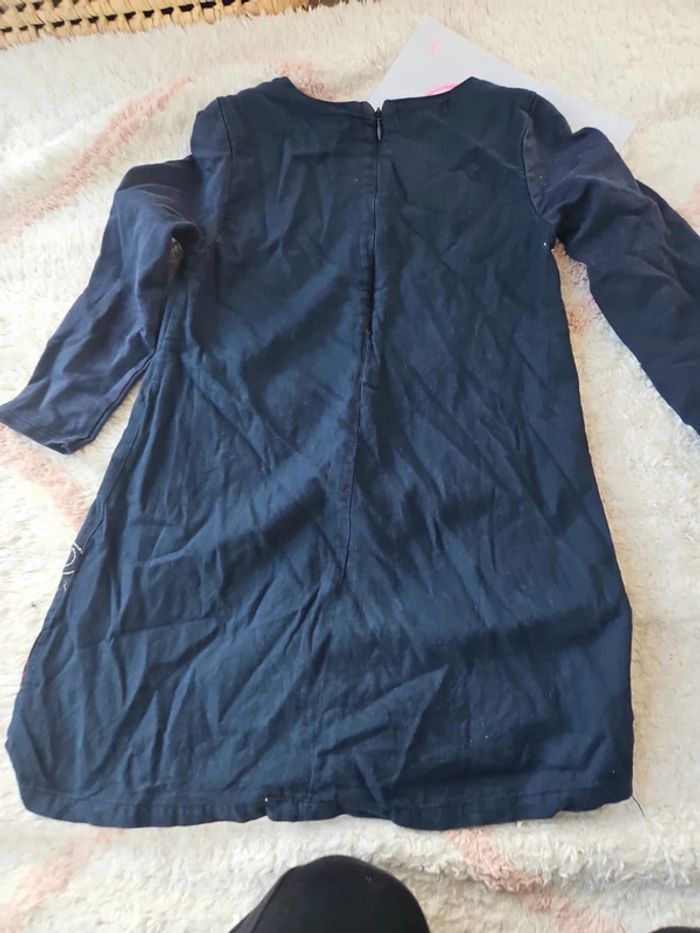 Robe fille manche longue bleu marine broderie taille 6 ans dpam - photo numéro 5