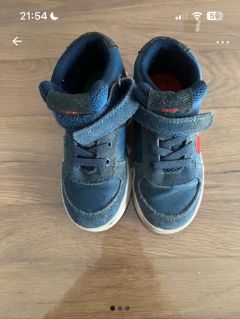 Kickers kickalien bleu paillettes/rose