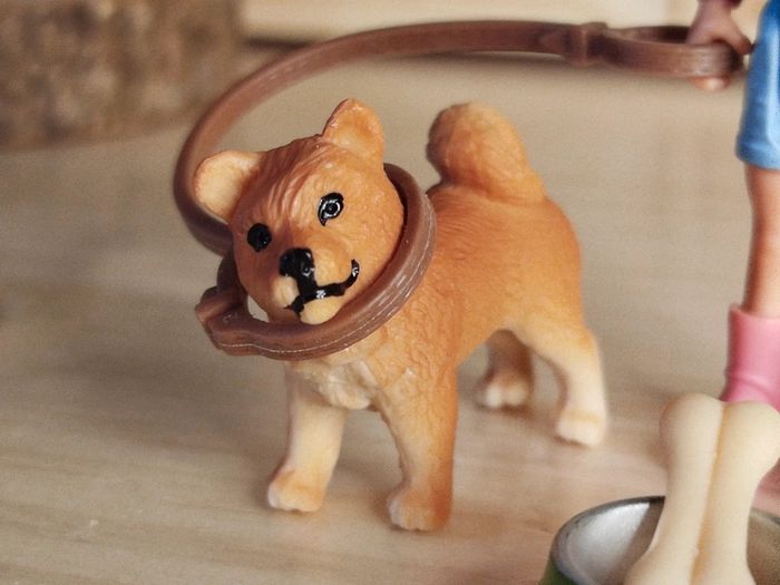 Set de figurines Fillette et chiot Shiba inu - photo numéro 2
