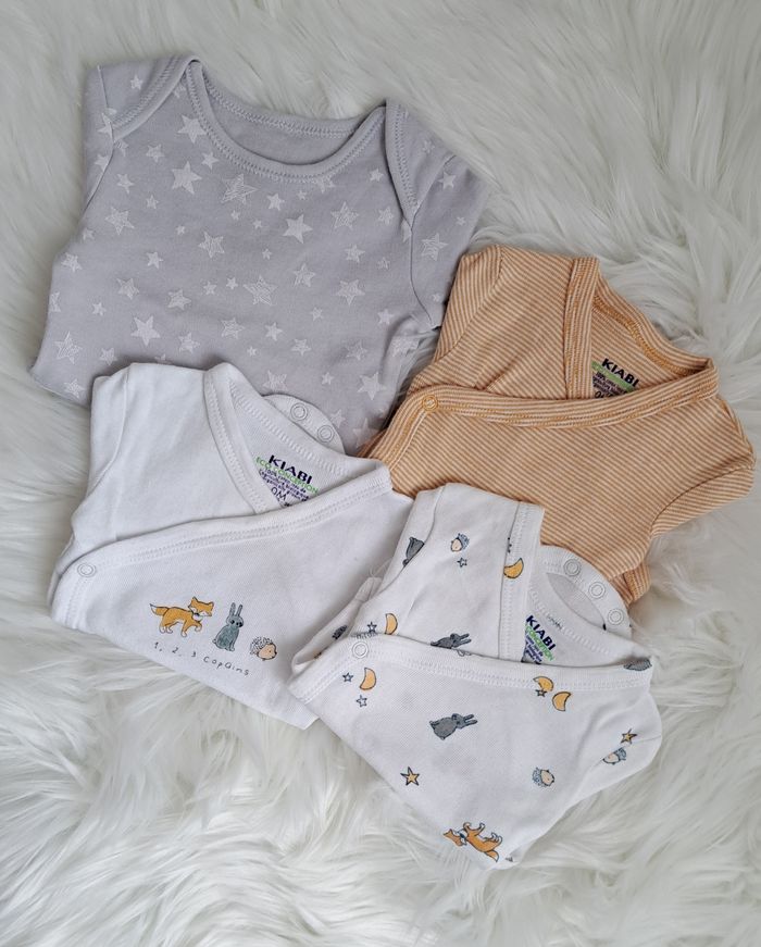 Lot de 4 bodys bébé garçon 0 mois Kiabi