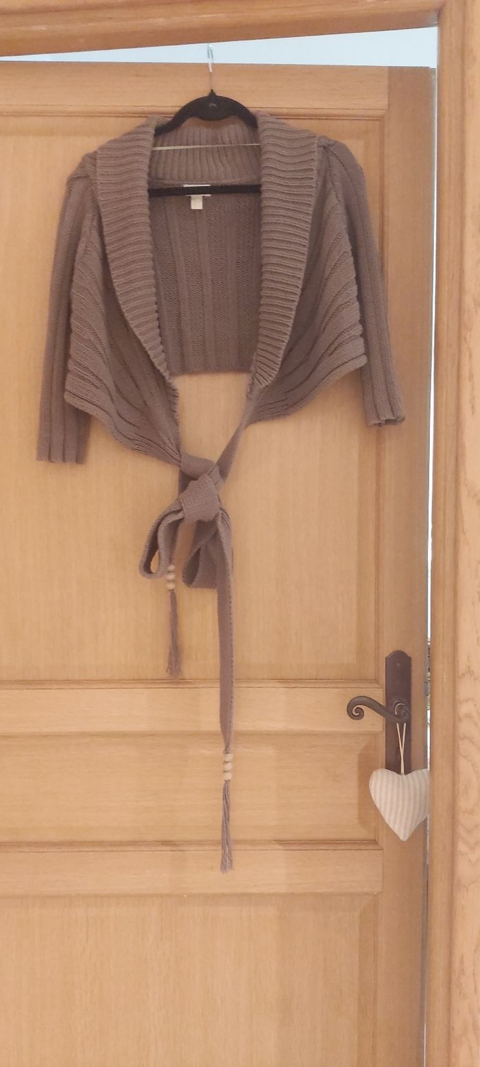CACHE CŒUR TAUPE MANCHE 3/4 - photo numéro 6