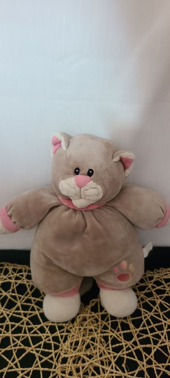 TOODO  DOUDOU CHAT GRIS ROSE EMPREINTE
