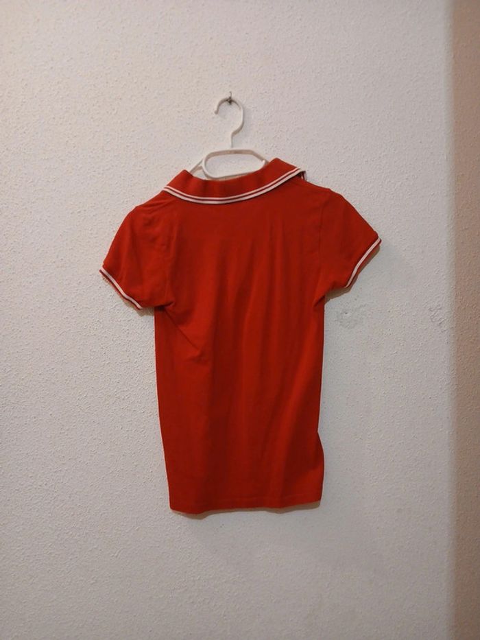 Polo rouge/blanc basic " jean Pascale " taille xs - photo numéro 4