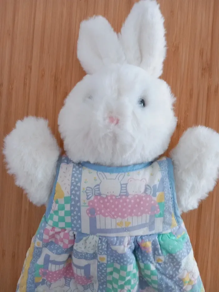 Peluche lapin vintage range pyjama 56cm - photo numéro 2
