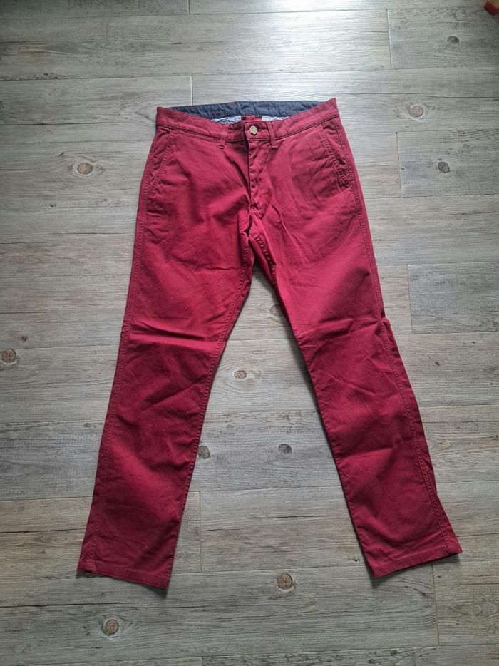 Pantalon chino Eden Park rouge bordeaux - photo numéro 6