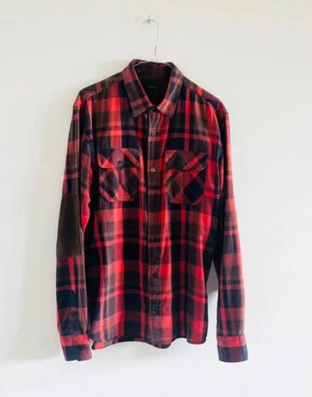 Chemise à carreaux rouge Zara