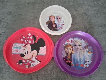 Lot de 3 assiettes plastique enfant